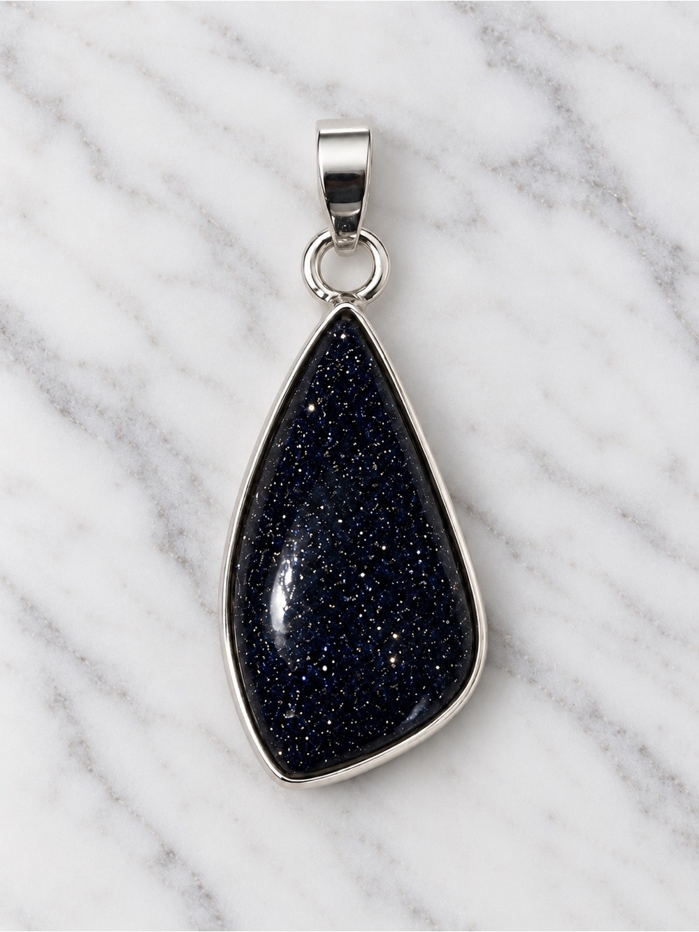 925 Sterling Silver Blue Sandstone Pendant